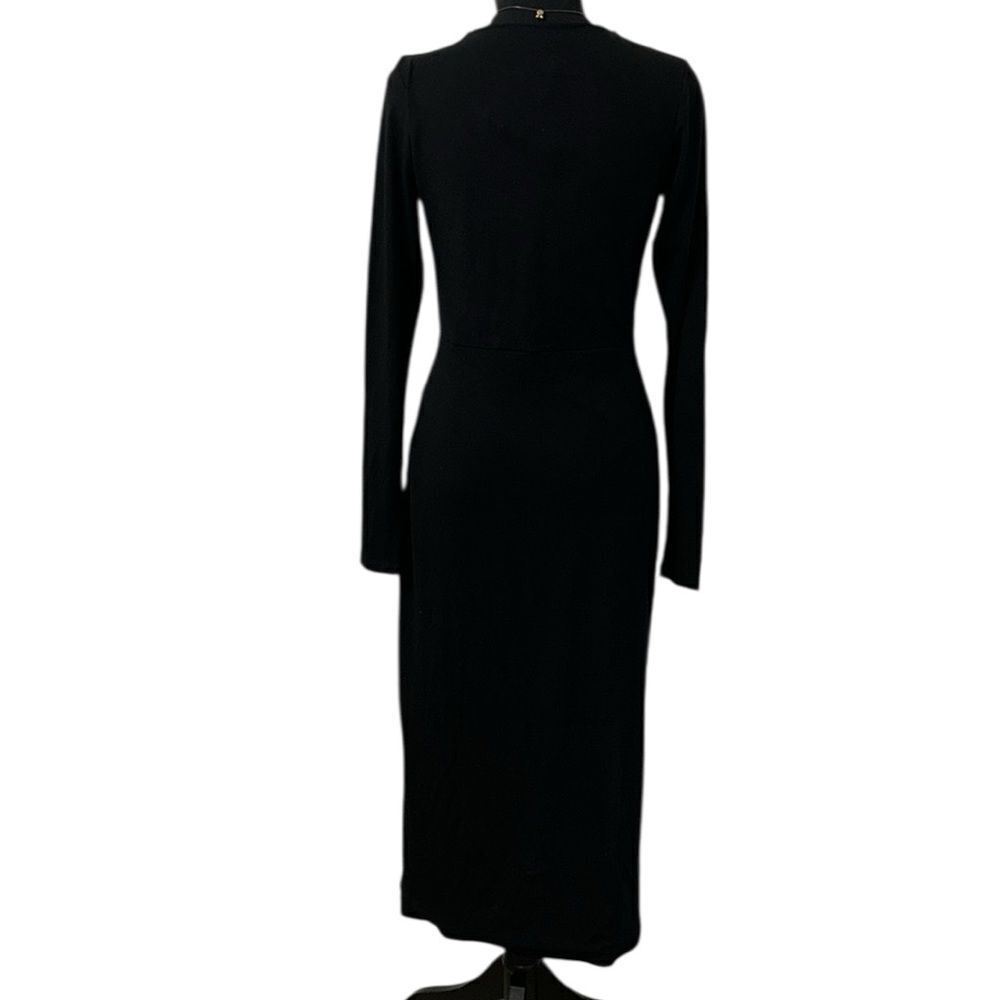 Good American Black Long sleeve Stretchy Mild Wrap Dress(Size 2/Medium) - Picture 4 of 10